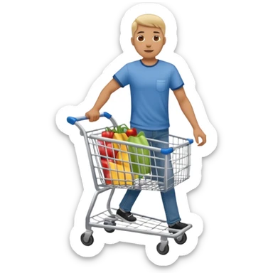 man-with-a-shopping-cart-full-body sticker