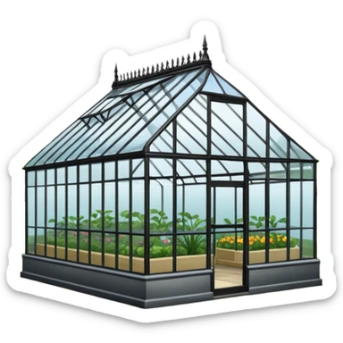 a big glasshouse in a garden (kew garden) sticker
