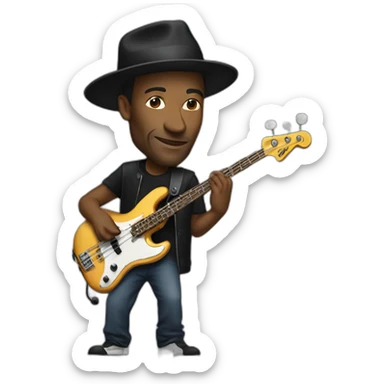 Marcus Miller playing bass sticker