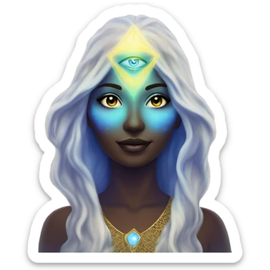 Pleiadian radiant glowing diva woman female third eye sticker