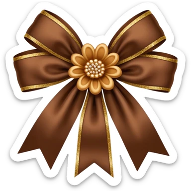 brown flower bow with glitter sticker