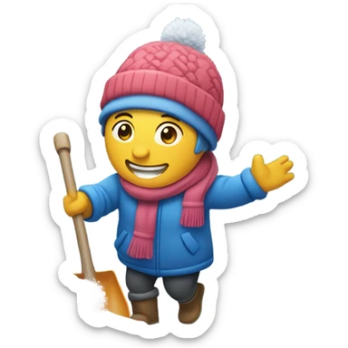 Happy shoveling snow sticker