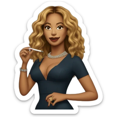Beyoncé with a ciggy sticker