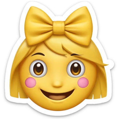 Make a emoji whit lashes and a bow sticker