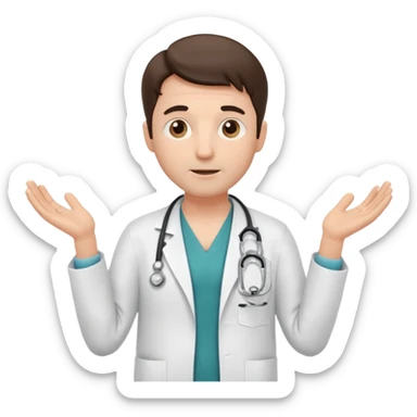 The doctor shrugging his shoulders sticker