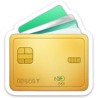 Create emoji: Credit/debit card indicating "No cards yet" for a clear and friendly interface.  sticker