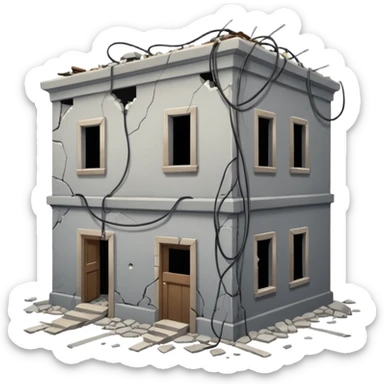 Damaged Building Interior sticker