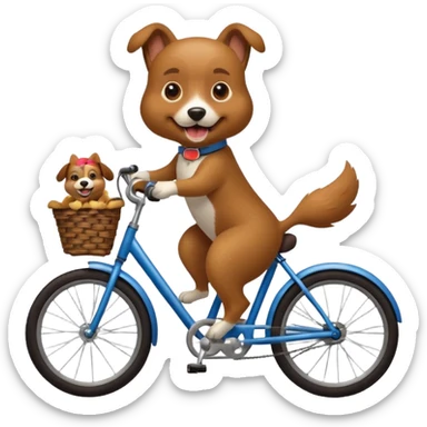 Dog on a bike sticker
