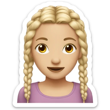 Girl with blone braids sticker