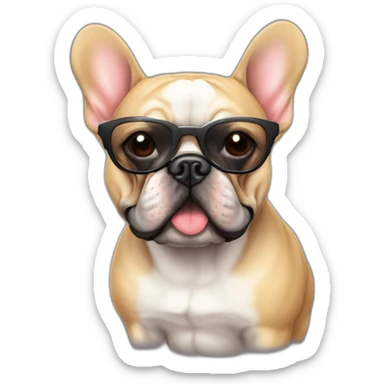Bouledogue français avec des lunettes de soleil sticker