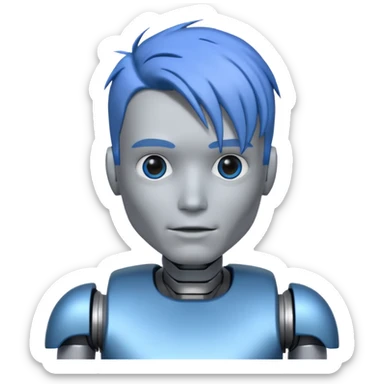 male robot with color hair like 3rd picture sticker