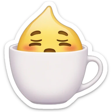 Crying tears sad cute teacup sticker