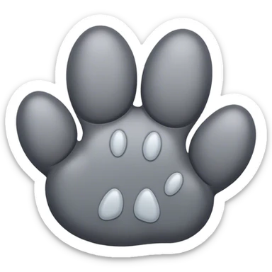 gray paw sticker