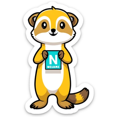 Meerkat sign welcome  sticker