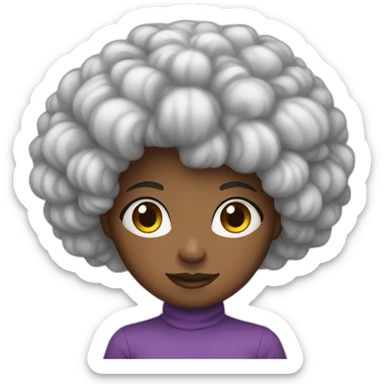 pretty bpy with afro hair sticker