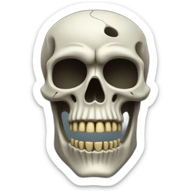 scary skeleton head sticker