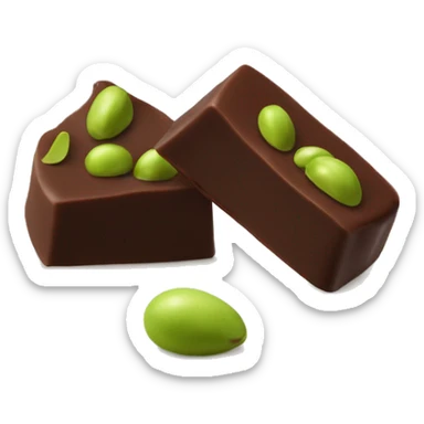 A bar of Dubai chocolate filled with Green pistachio cream sticker