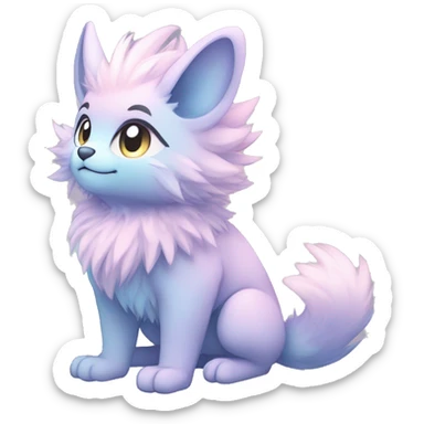 Anthro-Pastel-Gradient-Fur-Sona-Chibi-Shiny-Fakémon full body sticker