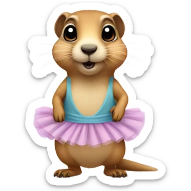 Prairie dog wearing a tutu sticker