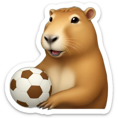 Capybara whit footbal sticker