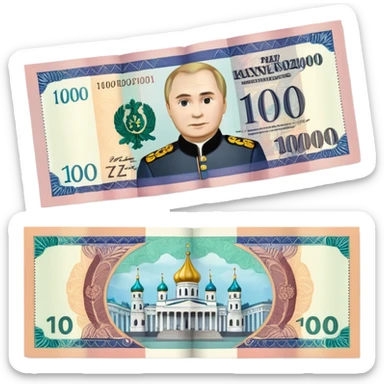 100 russian rubles banknote  sticker