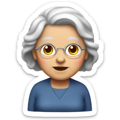 wite grandma with straight red grayishhair sticker