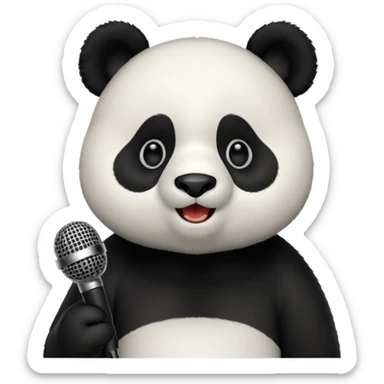 Panda singing with mic  sticker