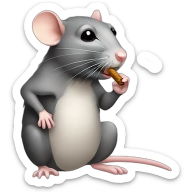 rat smoking a sigarette sticker