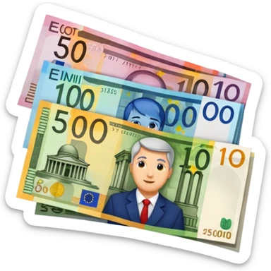 euro bills sticker