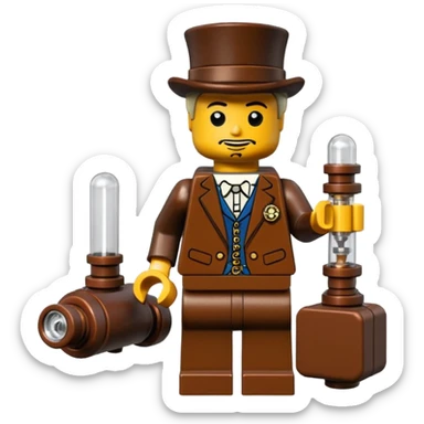 Steampunk Inventor lego toy sticker