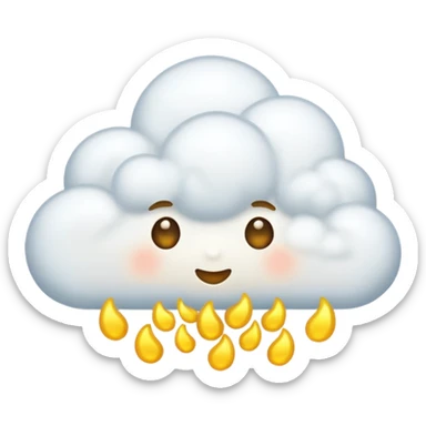 Nube voladora dorada sticker