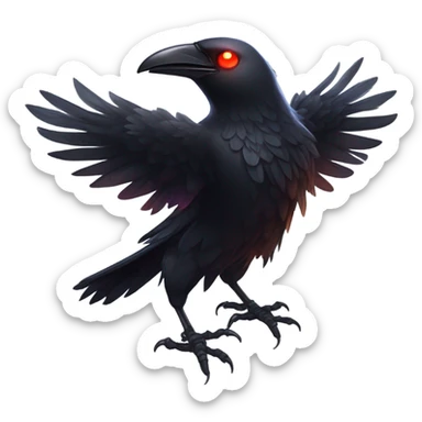 demon crow sticker