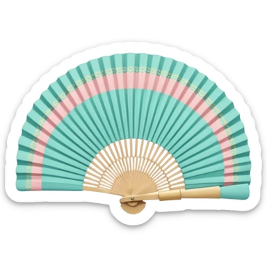 hand held ladies fan with accordian pleats sticker