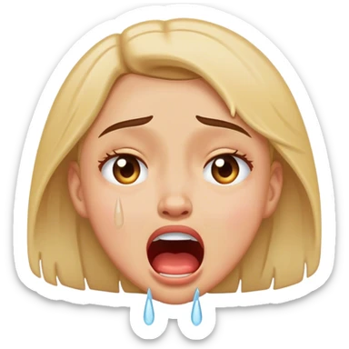 Girl hysterically crying  sticker