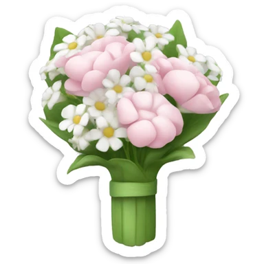 baby pink flower bouquet with white flowers sticker