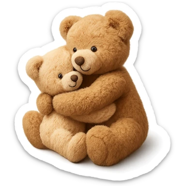 Teddy hugging another teddy sticker