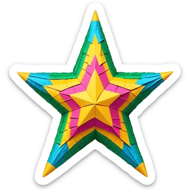 tradicional mexican star piñata  sticker
