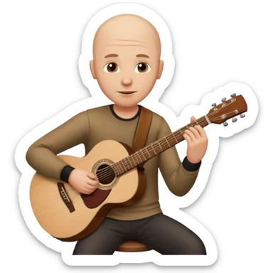guitar player bald sticker