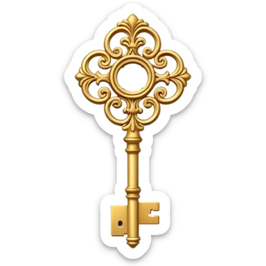 vintage rococo high detail key sticker