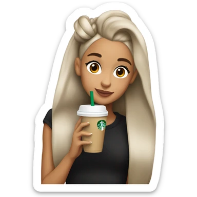 ariana grande drinking starbucks sticker