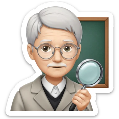 Elder + magnifier, Library Visitor. sticker