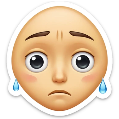face with big teardrops, sad but cute sticker