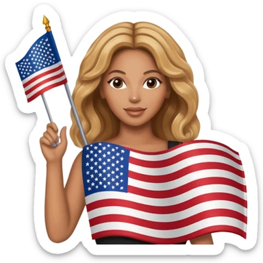 Beyonce with american flag sticker