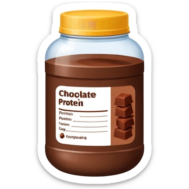 chocolate protein powder jar labeled chocolate picure icon sticker