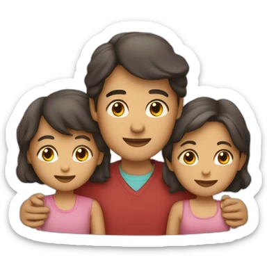 familia papa, mama, 2 hermanos y 1 hermana sticker