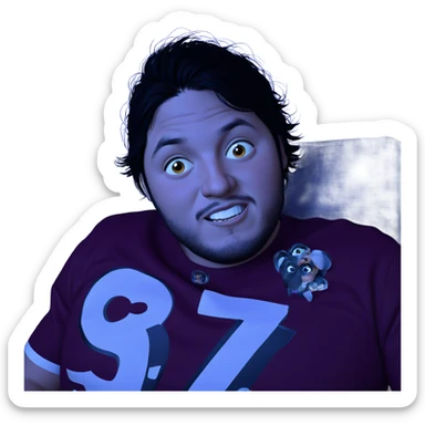 male portrait with black hair sticker