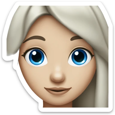 Girl elf with dark brown hair and blue eyes  sticker