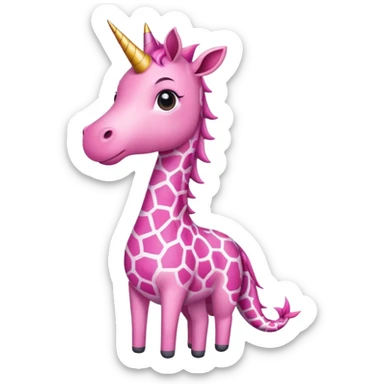 Unicorn giraffe shark wearing a pink dress sticker