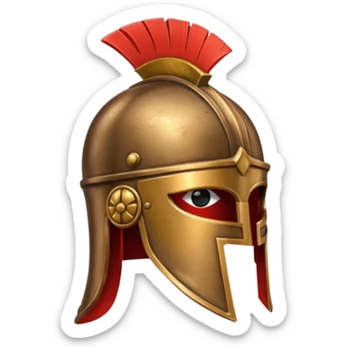 An emoji of an ancient Roman gladiator's helmet with a crest. sticker