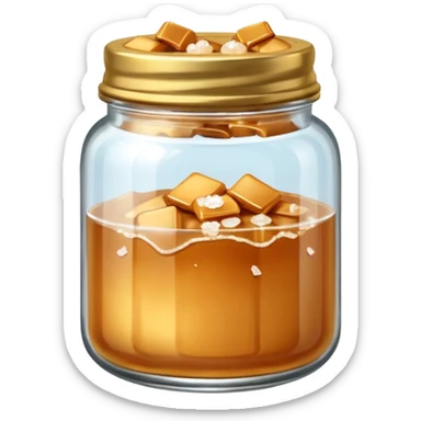 Salted caramel jar with small peaces of salt and without face emoji  sticker